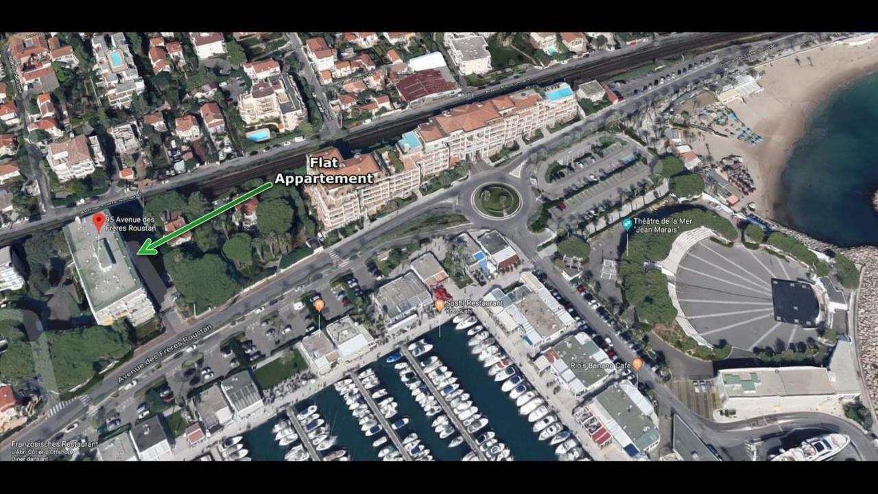 Grand Studio Neuf Face Port Et Plage, Parking Prive Ґольф-Жуан Екстер'єр фото
